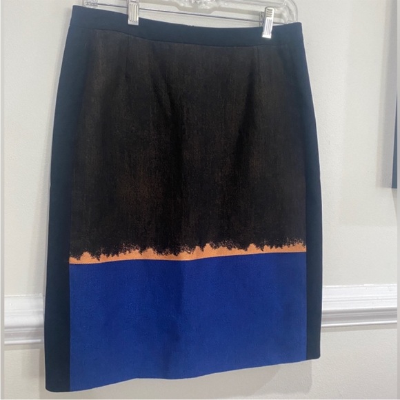 Hugo Boss Fantasy Blue Color Block Pencil Skirt Size 4 - Picture 3 of 7